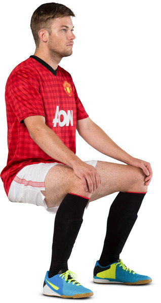 Sitting football player image