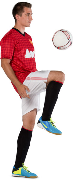 Football player kicking ball image