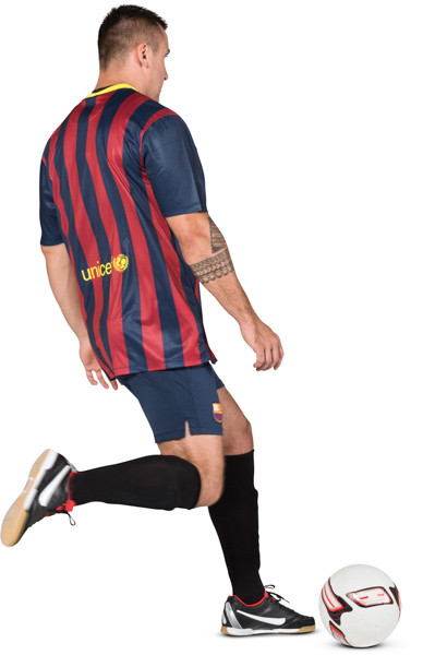 Football player kicking ball image