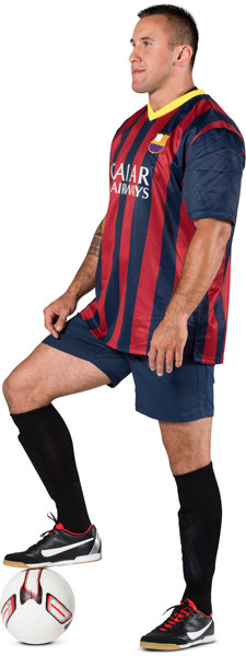 Standing football player with ball image