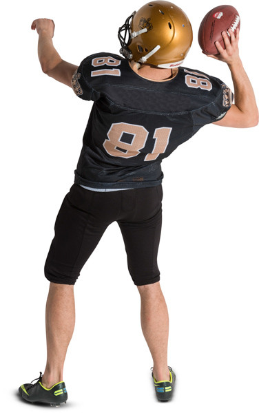 American football player throwing ball image