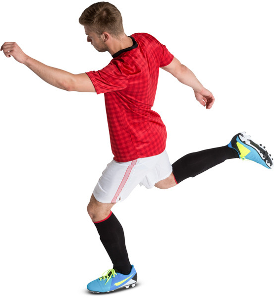 Kicking football player image