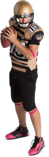 Standing american football player with ball image