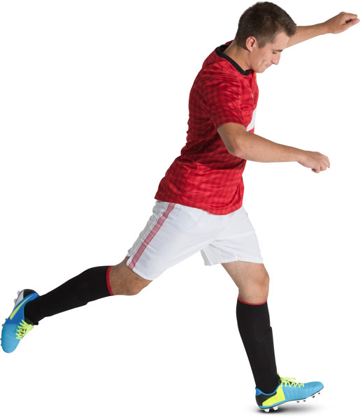 Kicking football player image