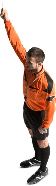 Football referee showing yellow card image
