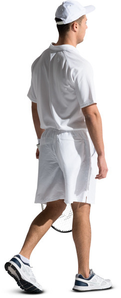 Walking tennis player image