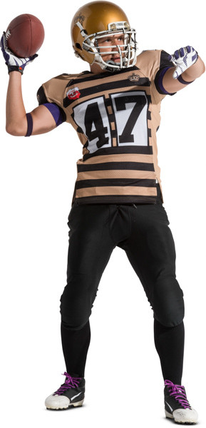 American football player throwing ball image