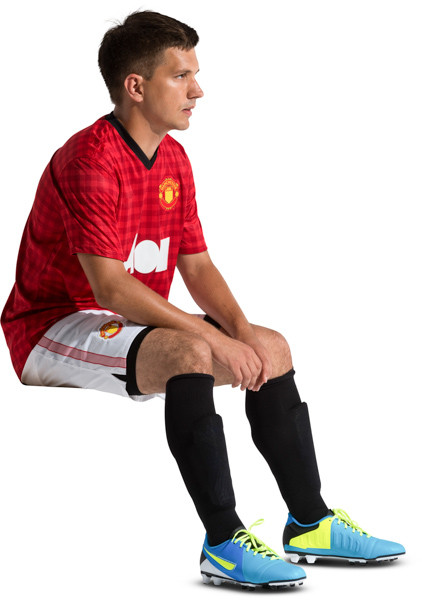 Sitting football player image