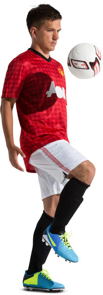Football player kicking ball image