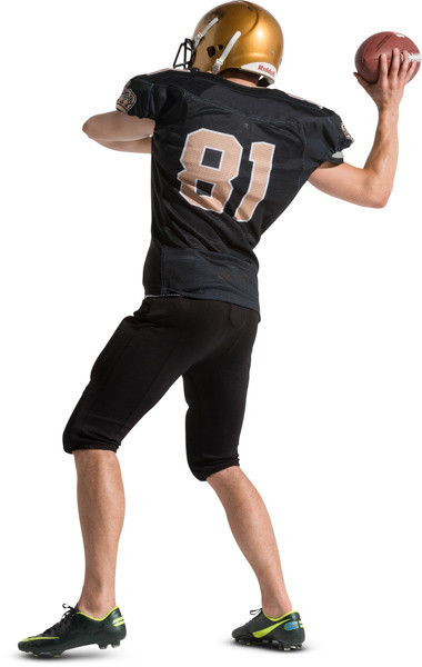 American football player throwing ball image