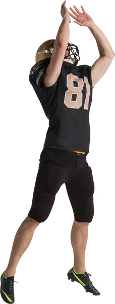 Jumping american football player image
