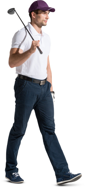 Walking golf player image