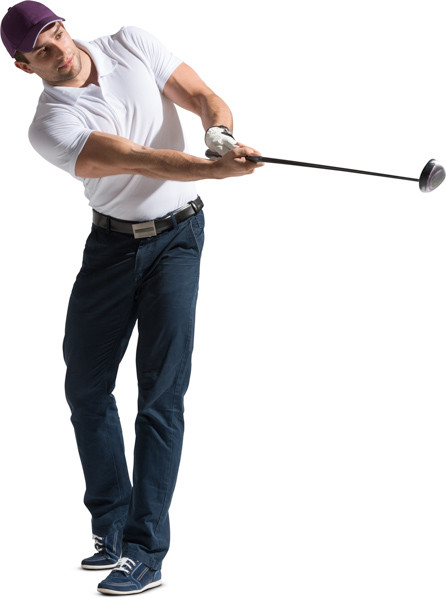Man playing golf image
