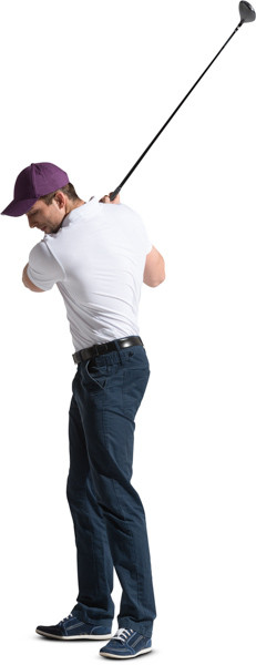 Man playing golf image