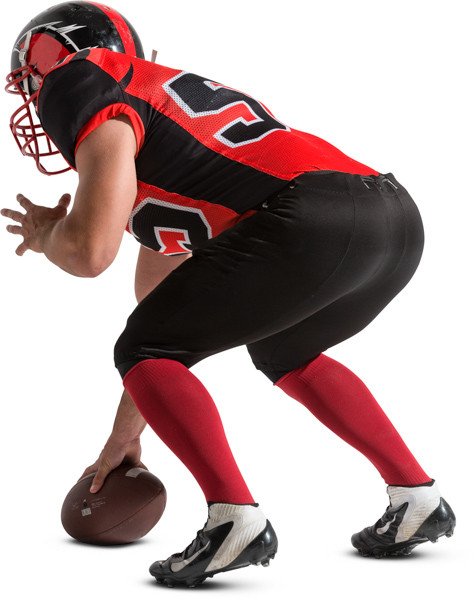 American football player with ball image