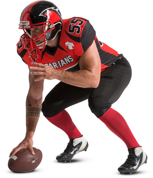 American football player with ball image