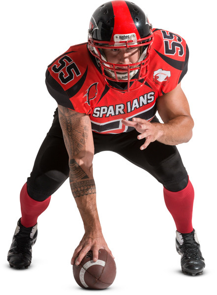 American football player with ball image