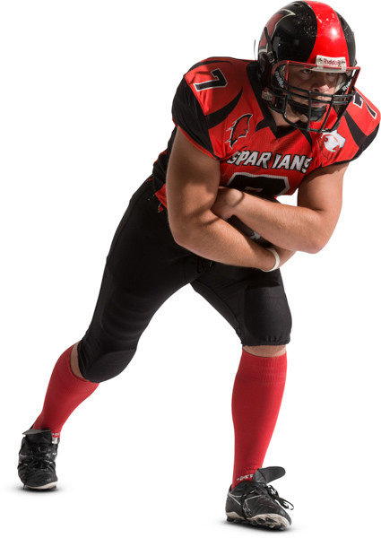 American football player with ball image