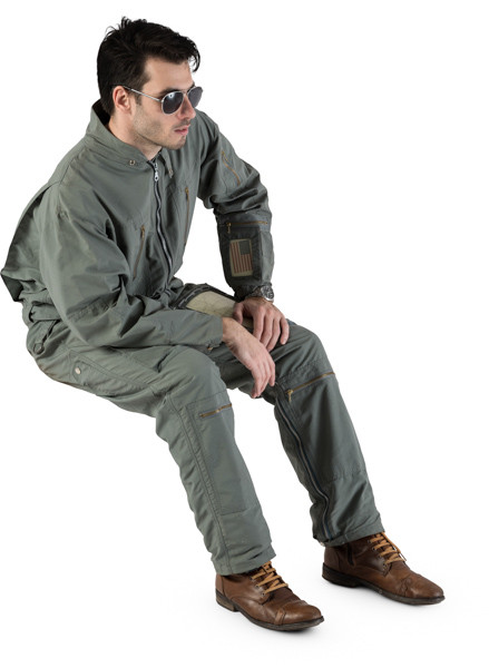 Sitting jet pilot image