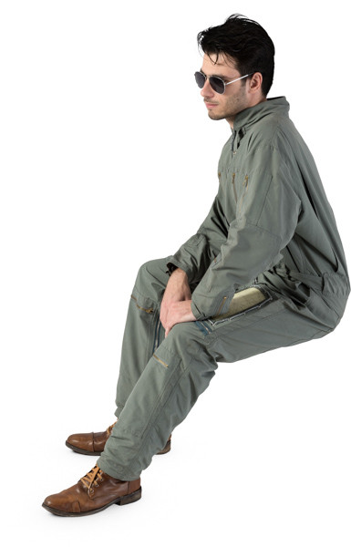 Sitting jet pilot image