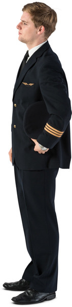 Standing airline pilot image