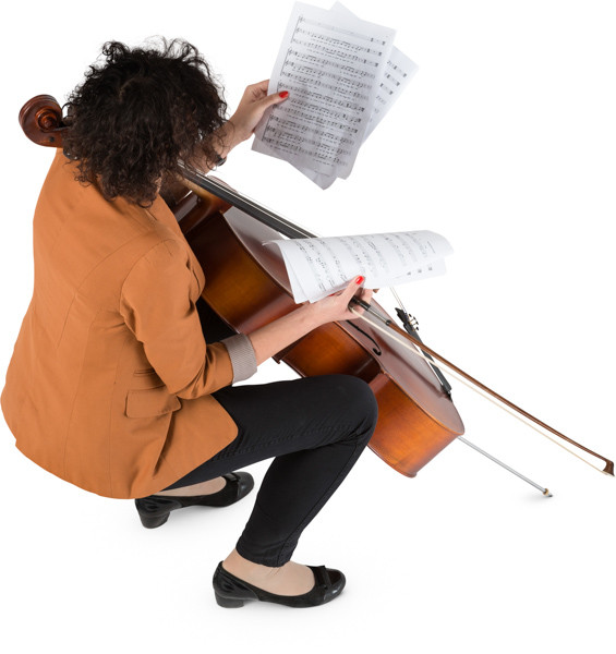 Sitting cellist image