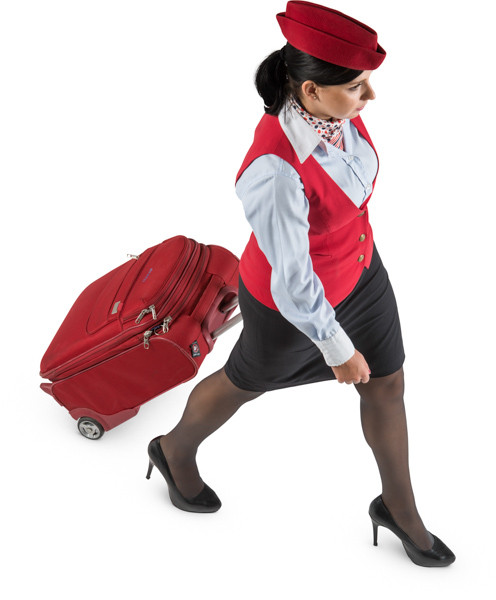 Walking stewardess with suitcase image