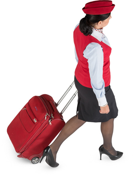 Walking stewardess with suitcase image