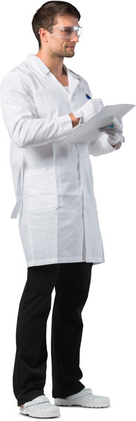 Standing chemist with documents image