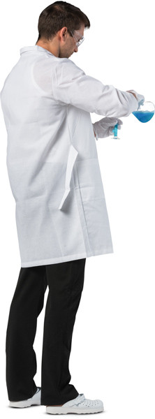 Standing chemist with conical flask image