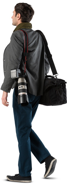 Walking photographer image