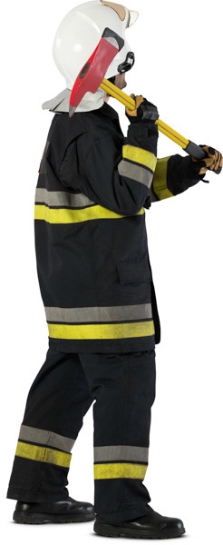 Standing firefighter with axe image