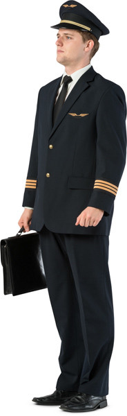 Standing airline pilot with briefcase image