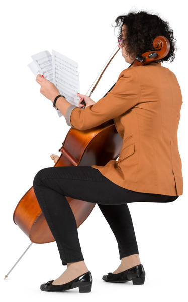 Sitting cellist image