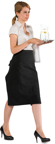 Walking waitress with tray image