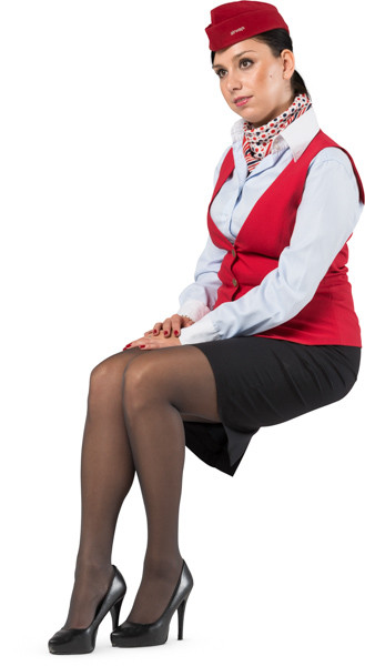 Sitting stewardess image