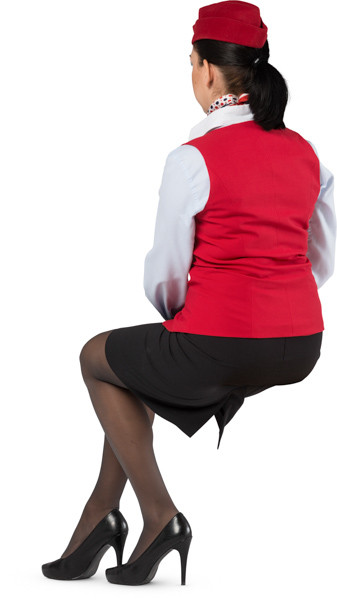 Sitting stewardess image