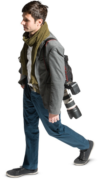 Walking photographer image