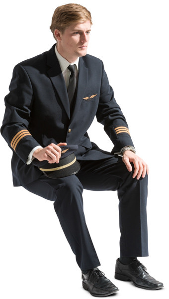 Sitting airline pilot image