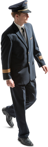Walking airline pilot image