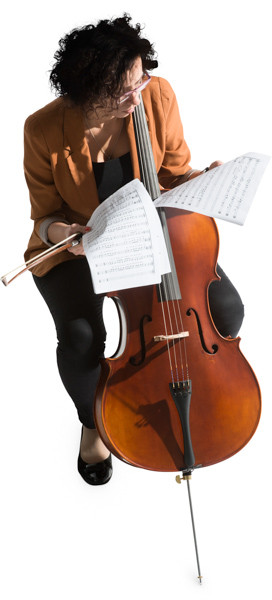Sitting cellist image