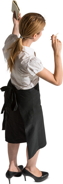 Standing waitress image
