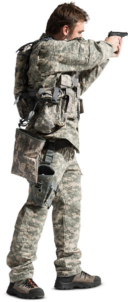 Soldier aiming a gun image