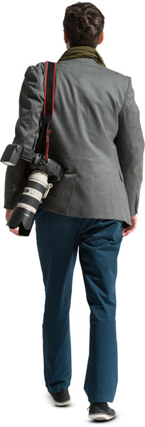Walking photographer image