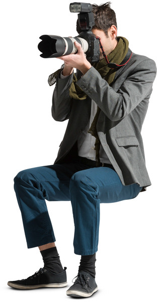 Sitting photographer taking photos image
