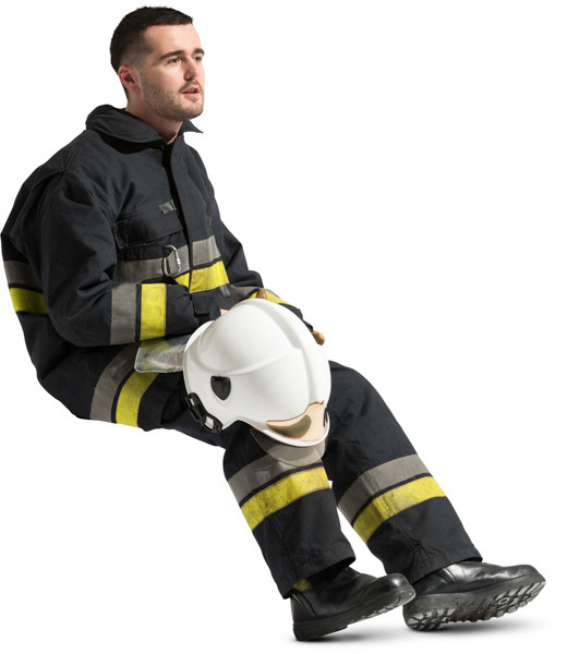 Sitting firefighter image