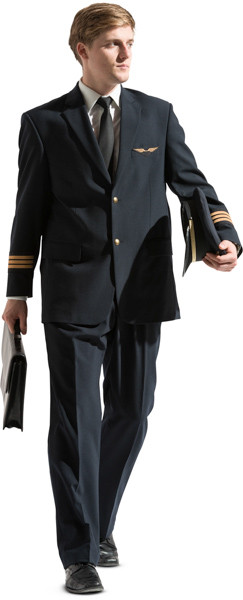 Walking airline pilot with briefcase image