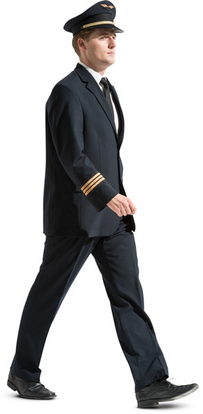 Walking airline pilot image