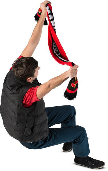 Sitting fan with scarf image