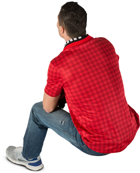 Sitting fan with scarf image